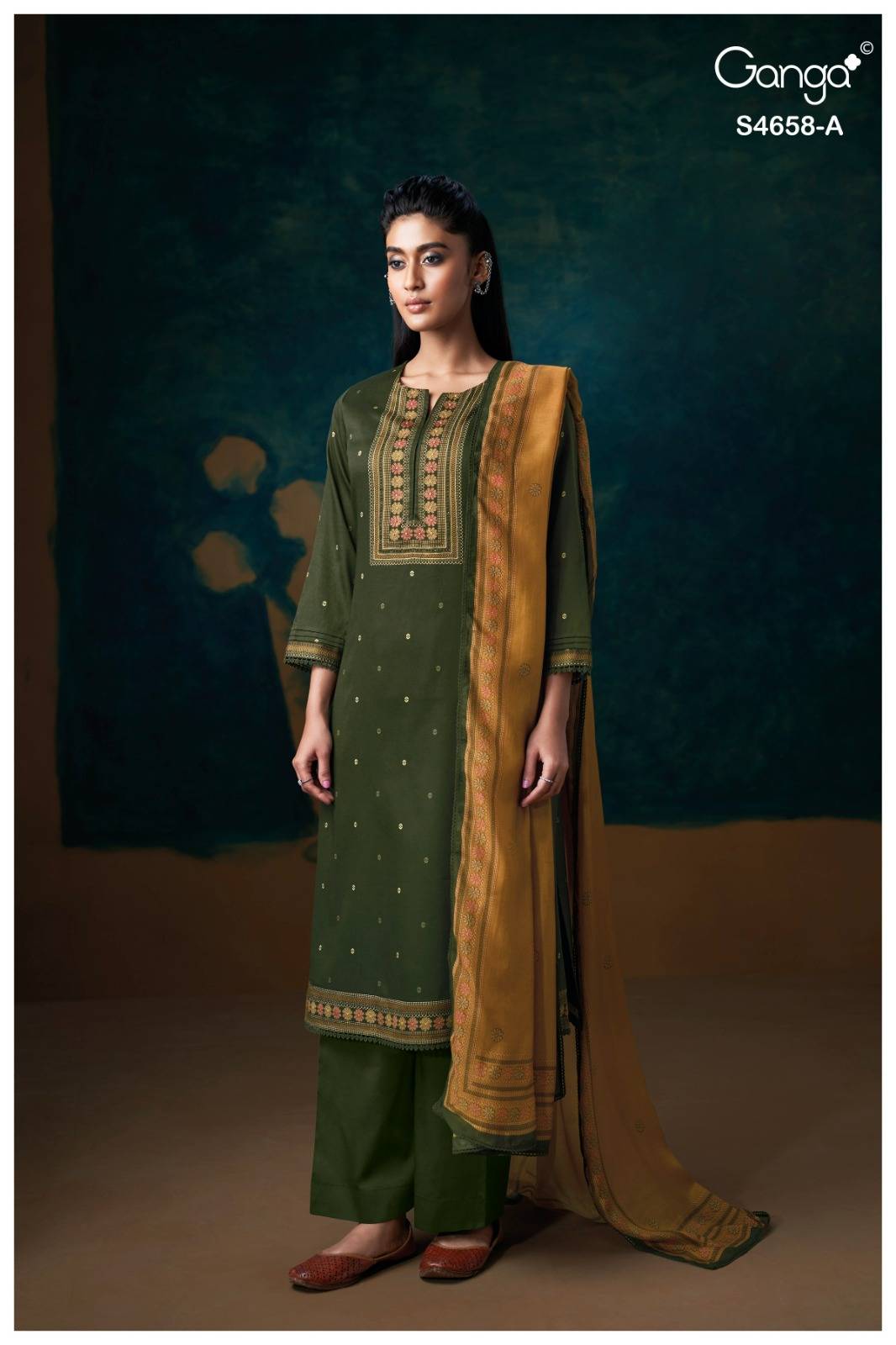 VENISHA 4658 SERIES BY GANGAFASHION Stylish Beautiful Colourful PURE COTTON SATIN Dresses At Wholesale Price